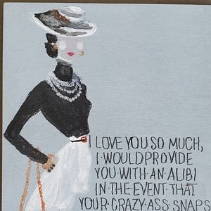 Hand-painted Irene Morgan Wood Tiles,  5 x 5 inches